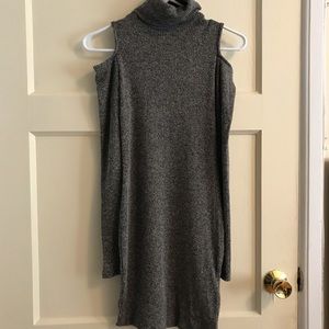 Cold Shoulder Turtleneck Bodycon Dress